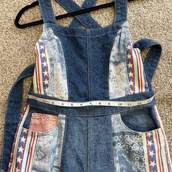 Free People Blue and White Patchwork Jumpsuit - Picture 8 of 10